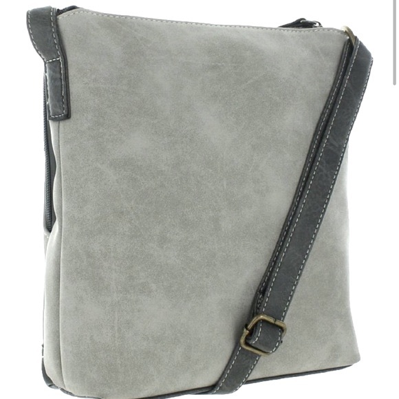 B.O.C. Born Concepts Womens Foakley Gray Faux Suede Crossbody Handbag NWOT - Picture 3 of 10